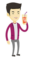 Image showing Man drinking cocktail vector illustration.