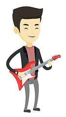 Image showing Man playing electric guitar vector illustration.