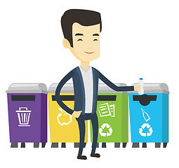 Image showing Man throwing away plastic bottle.