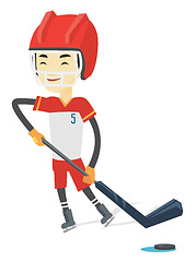 Image showing Ice hockey player vector illustration.