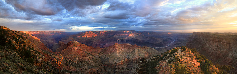 Image showing The Grand Canyon Panorama Sunrise From the South Rim