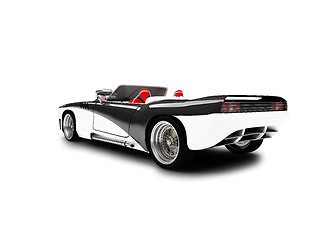 Image showing isolated black car back view 01