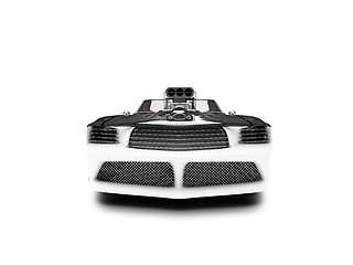 Image showing isolated black car front view 02