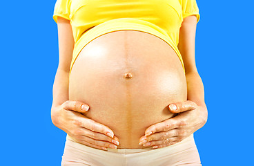 Image showing closeup stomach of pregnant woman