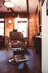 Image showing Vintage chair in barbershop