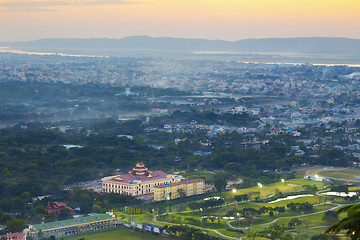 Image showing myanmar mandalay sunset