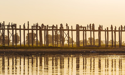 Image showing U bein bridge sunset