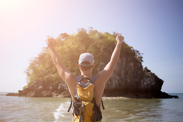 Image showing Man on seashore during day