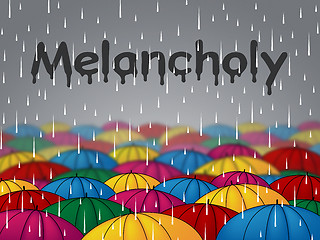 Image showing Melancholy Rain Indicates Low Spirits And Dejectedness