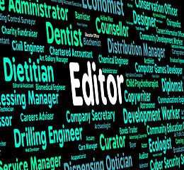 Image showing Editor Job Means Hiring Word And Text