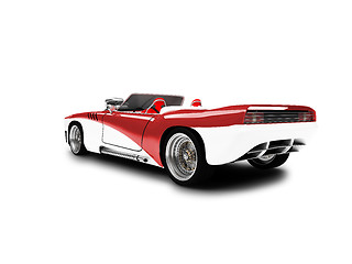 Image showing isolated red car back view 01