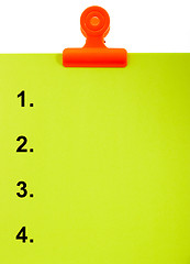 Image showing Numbered Clipboard For List Or Top 4