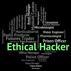 Image showing Ethical Hacker Indicates Out Sourcing And Attack