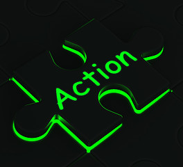 Image showing Action Puzzle Shows Acting And Expressions