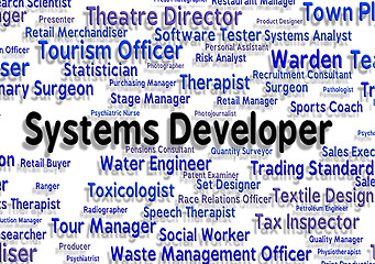 Image showing Systems Developer Represents Developers Word And Career