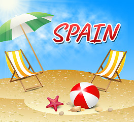 Image showing Spain Vacations Represents Hot Sunshine And Seaside