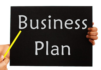 Image showing Business Plan Board Shows Management Strategy