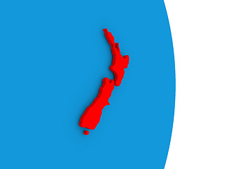 Image showing New Zealand on globe