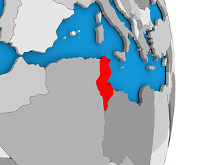 Image showing Tunisia on globe