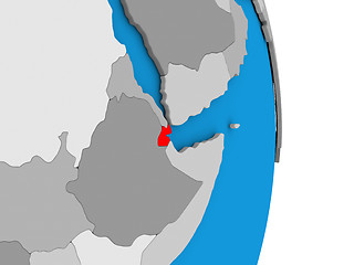 Image showing Djibouti on globe