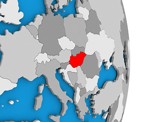 Image showing Hungary on globe