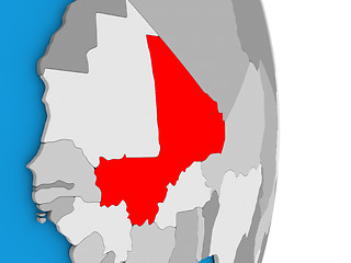 Image showing Mali on globe