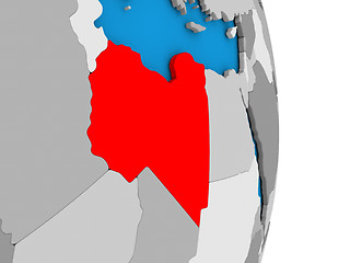 Image showing Libya on globe