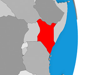 Image showing Kenya on globe