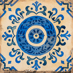 Image showing Traditional Portuguese glazed tiles