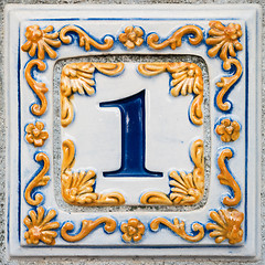 Image showing Traditional Portuguese glazed tiles