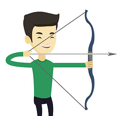 Image showing Archer training with the bow vector illustration.