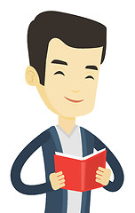 Image showing Student reading book vector illustration.