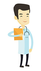 Image showing Doctor with file in medical office.