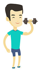 Image showing Man lifting dumbbell vector illustration.