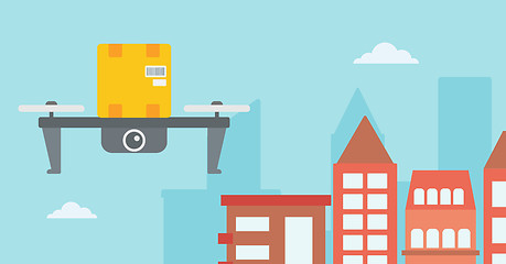 Image showing Delivery drone delivering post package to customer