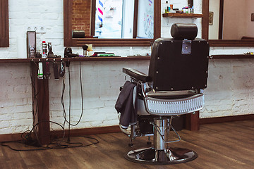 Image showing Vintage chair in barbershop