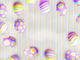 Image showing Blue Easter eggs on a color background. EPS 10