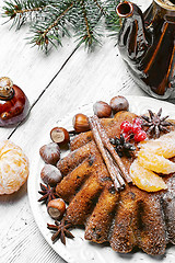 Image showing Tangerine Christmas cupcake