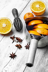 Image showing winter wine cocktail mulled wine