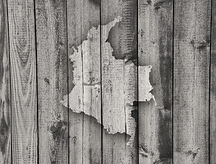 Image showing Map of Colombia on weathered wood