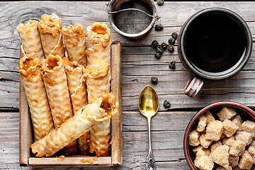 Image showing wafer rolls with cream