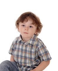 Image showing Portrait of serious little boy.