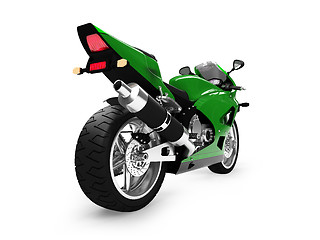 Image showing isolated motorcycle back view 02