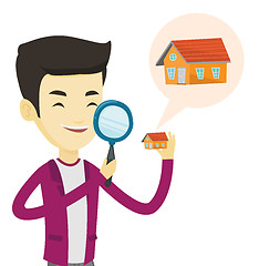 Image showing Man looking for house vector illustration.