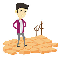 Image showing Sad man in the desert vector illustration.