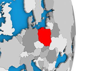 Image showing Poland on globe