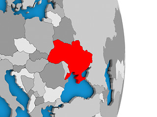 Image showing Ukraine on globe