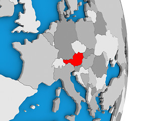Image showing Austria on globe