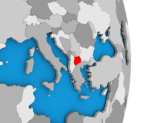 Image showing Macedonia on globe