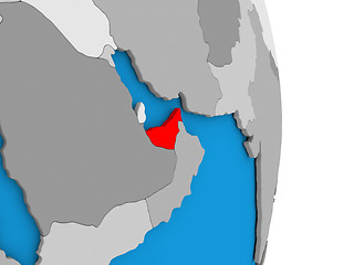 Image showing United Arab Emirates on globe